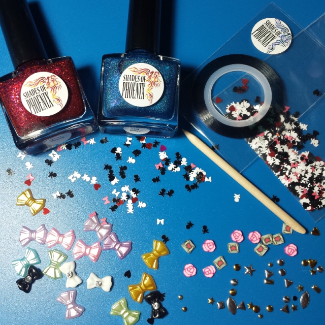 Polishes and nail art decorations from the Rockabilly Pin-up Mystery Mani-Fest 