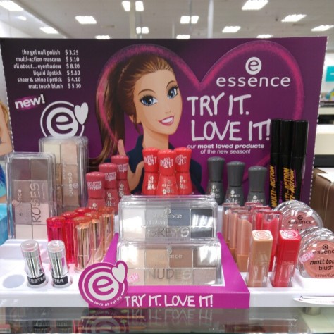 Essence Try It Love It Shop Display and Swatch pics